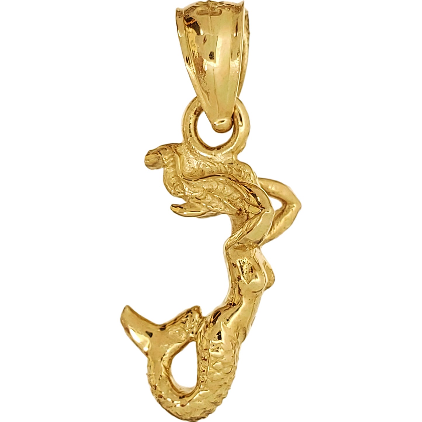 Mermaid Charm 14k Gold 15mm