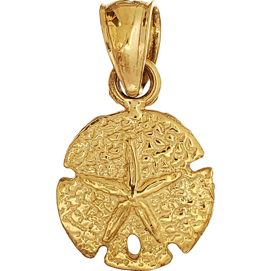 Sand Dollar Charm 14k Gold 14mm