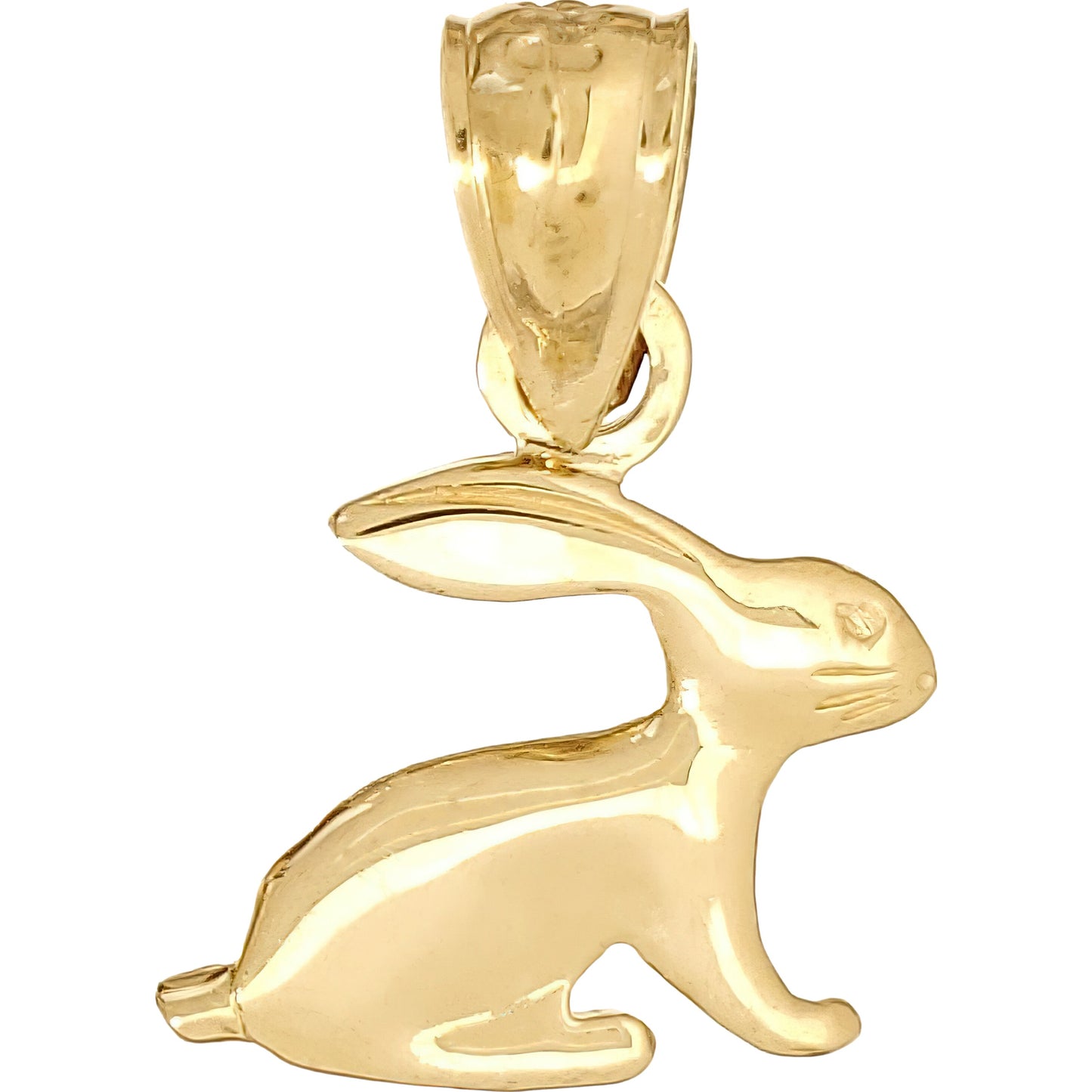 Rabbit Charm 12.5mm & 18" Chain 14k Gold