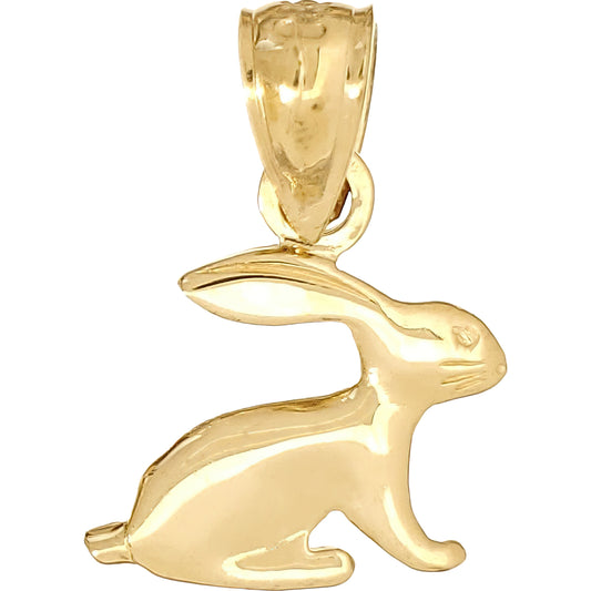 Rabbit Charm 12.5mm & 18" Chain 14k Gold
