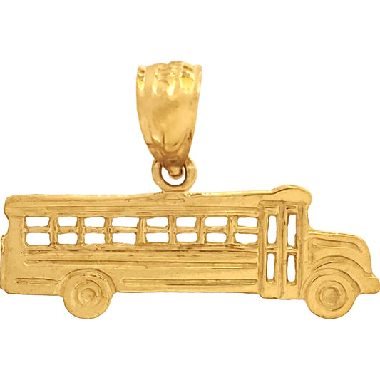School Bus Charm 14k Gold 9.5mm