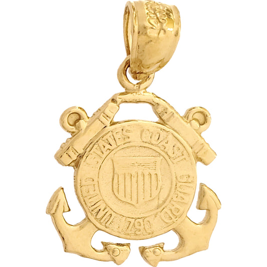 US Coast Guard Emblem Charm 14K Gold 16mm