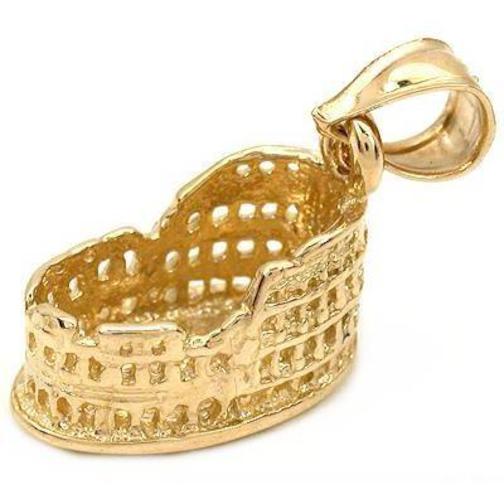 Roman Coliseum Charm 14k Gold 19mm