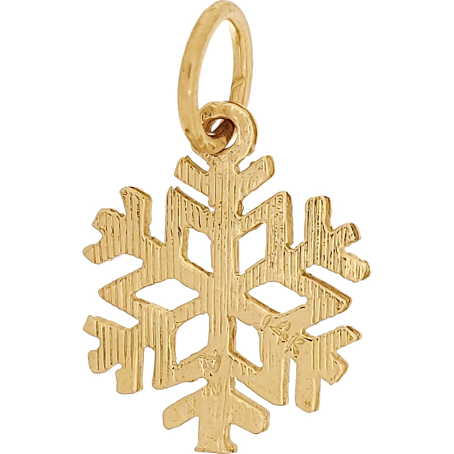 Snowflake Charm 14k Gold 12mm