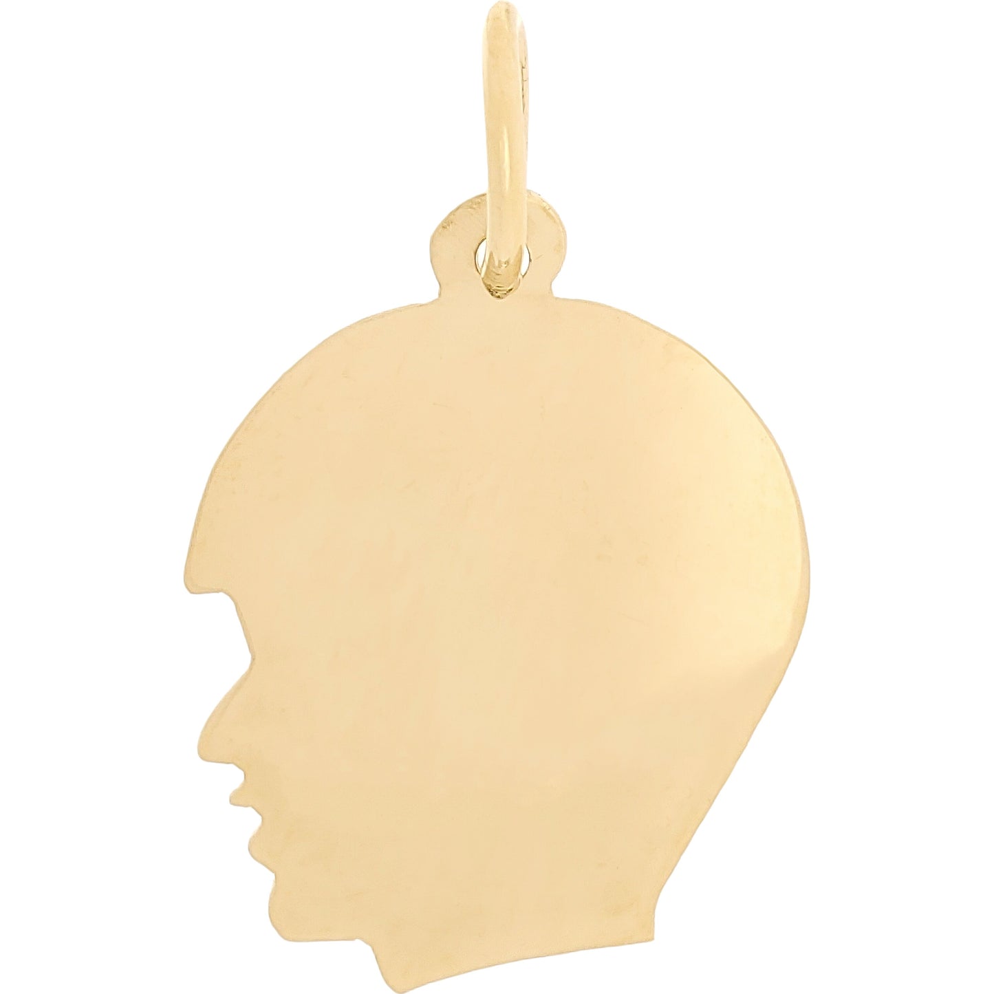 Boy Head Silhouette Charm 14K Gold 19mm
