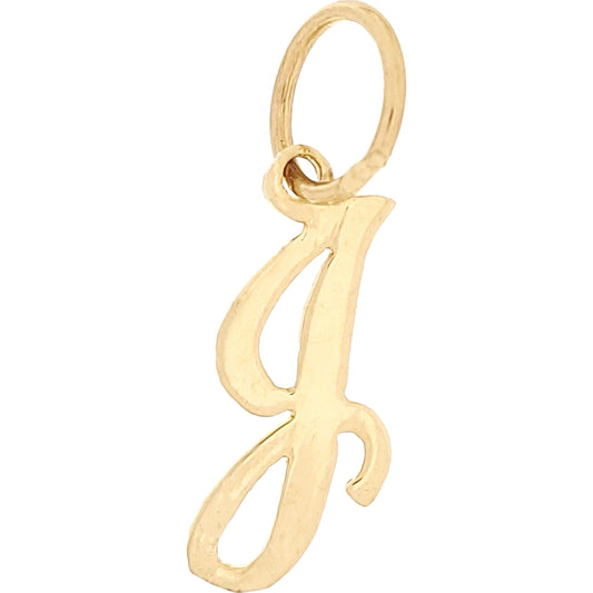 Cursive Letter "J" Charm 14k Gold 12mm