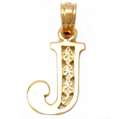 Letter "J" Charm 14k Gold 14mm