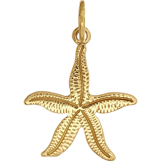 Starfish Charm 14k Gold 17mm