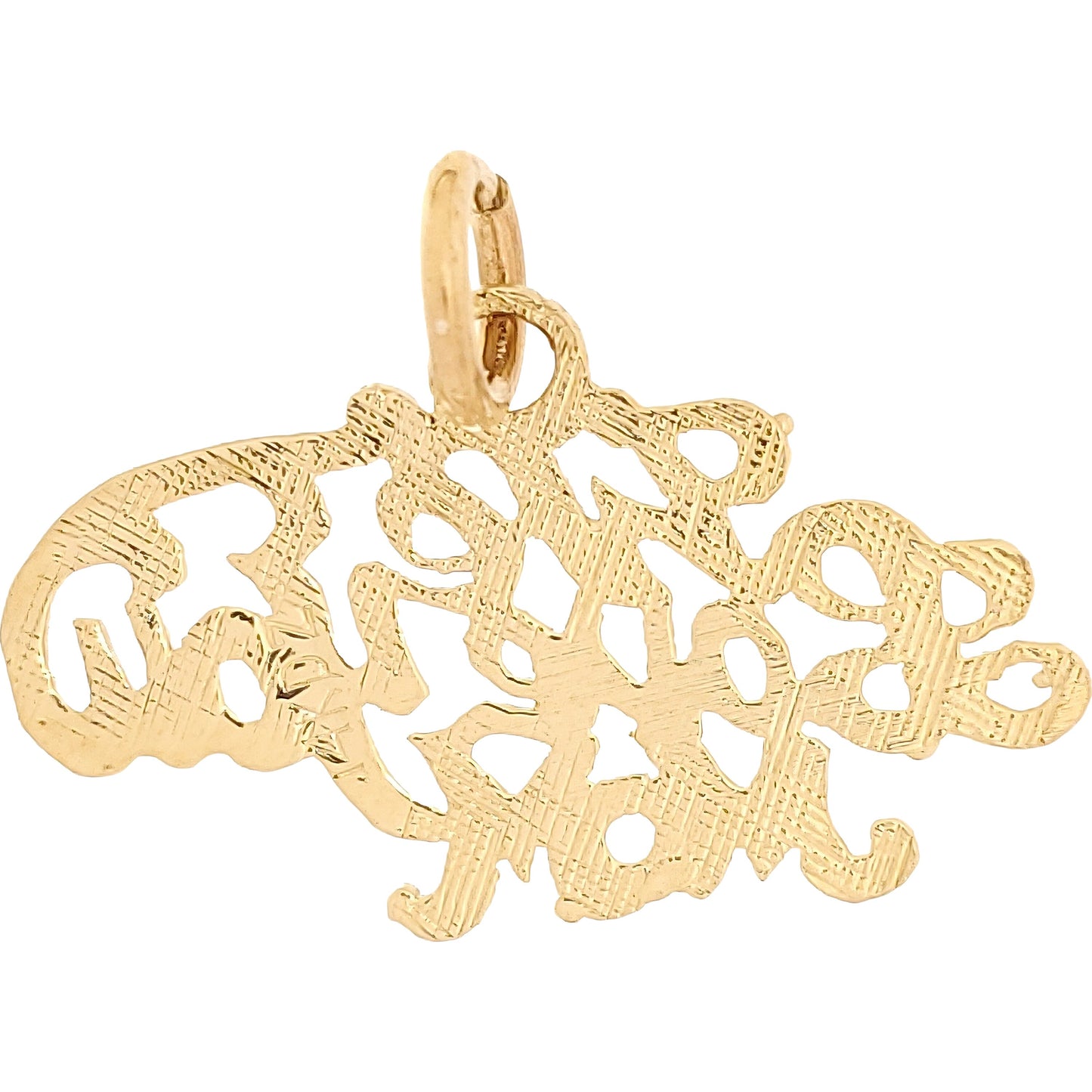 We Love You Mom Charm 16mm & 18" Chain 14k Gold