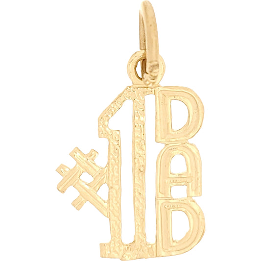 #1 Dad Charm 14k Gold 12.5mm