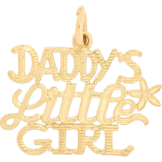 Daddy's Little Girl Charm Diamond-Cut 14k Gold 14.5mm
