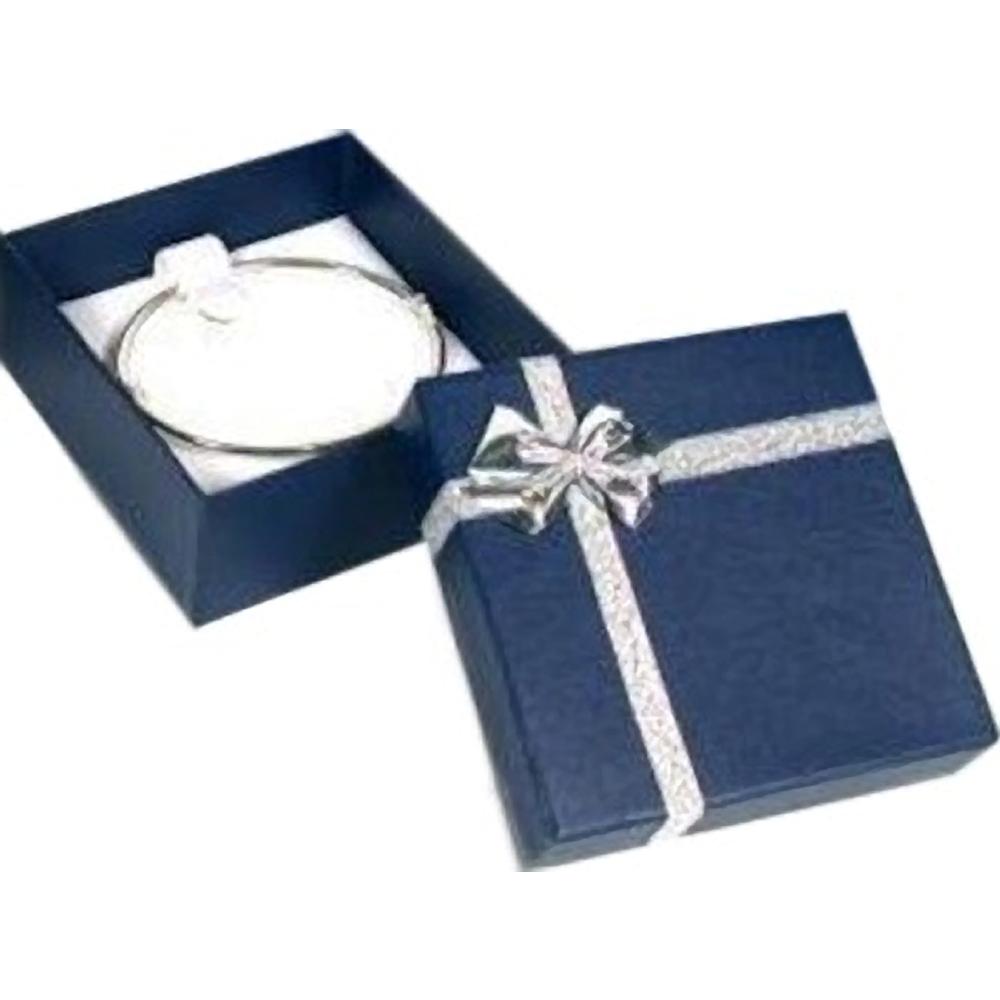 Bangle Bracelet Bow-Tie Gift Box Blue 3 3/8" (Only 1 Box)