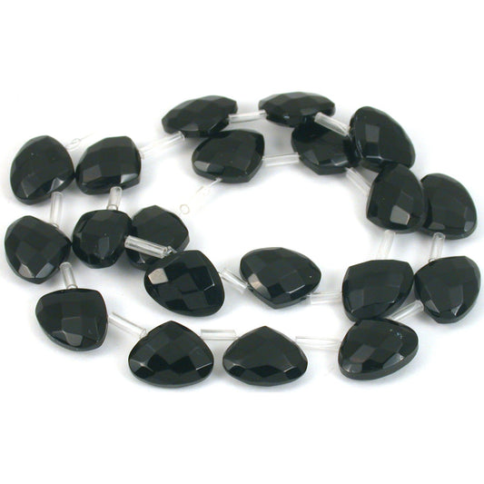 Peach Faceted Fire Polished Chinese Crystal Beads Black 15mm 1 Strand