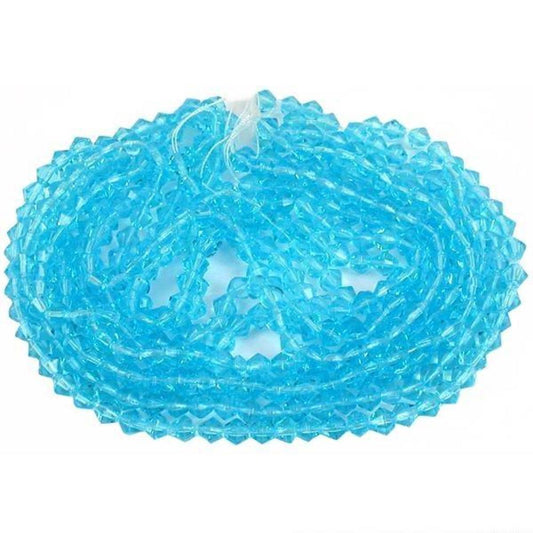 Bicone Faceted Fire Polished Chinese Crystal Beads Turquoise 4mm 14" Strand