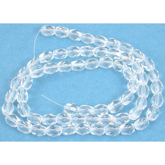 Rice Faceted Fire Polished Chinese Crystal Beads Clear 5mm 1 Strand