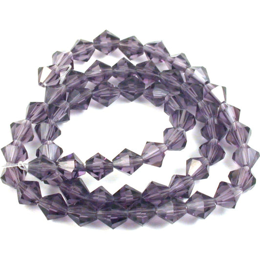 Bicone Faceted Fire Polished Chinese Crystal Beads Amethyst 6mm 1 Strand