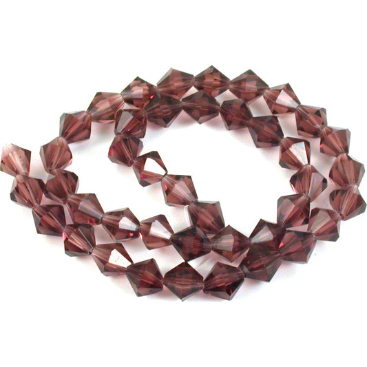 Bicone Faceted Fire Polished Chinese Crystal Beads Amethyst 8mm 1 Strand