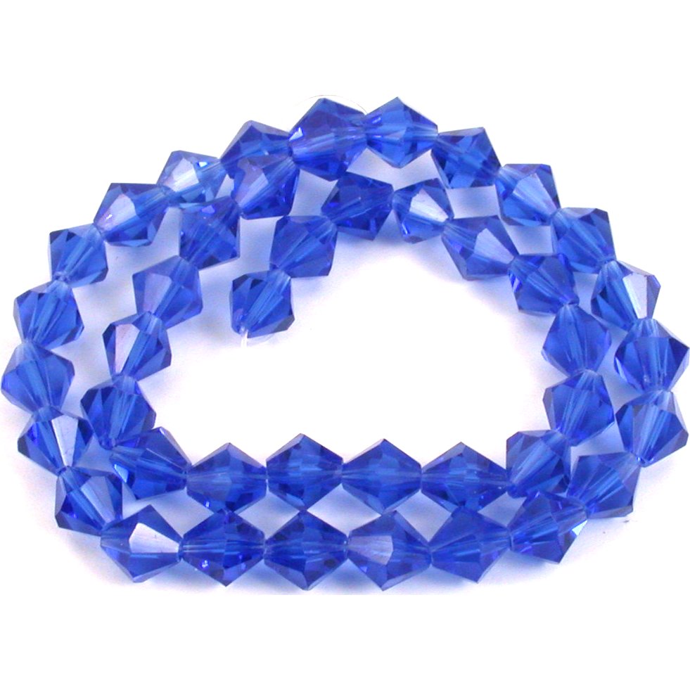 Bicone Faceted Fire Polished Chinese Crystal Beads Cobalt 8mm 1 Strand