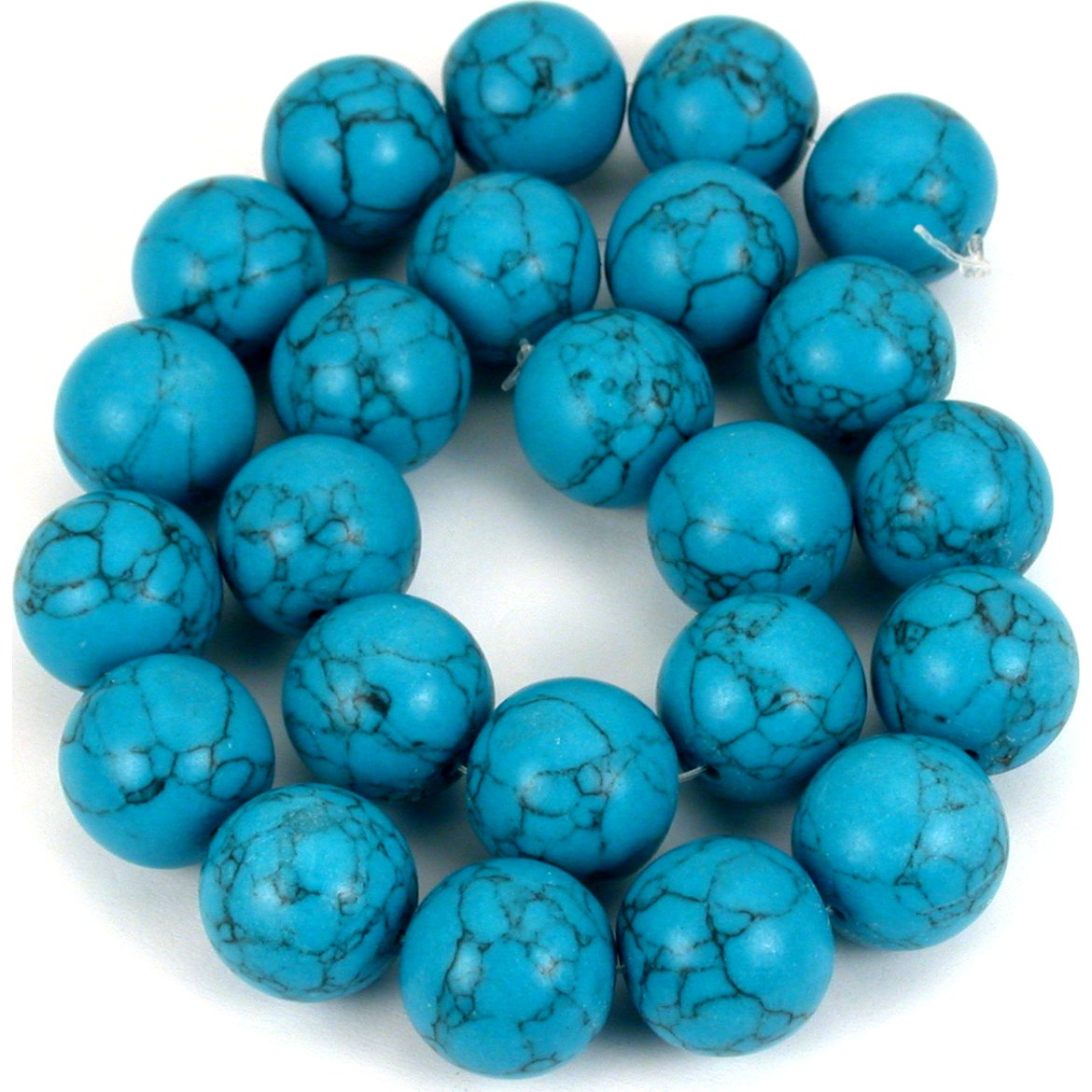 Turquoise Matrix Synthetic Round Beads 16mm 1 Strand