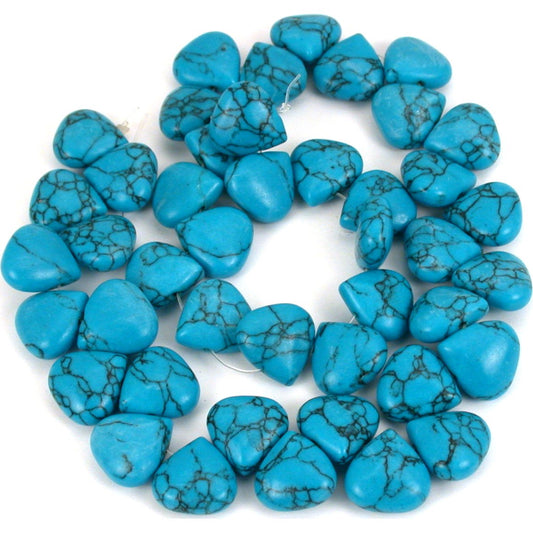 Turquoise Matrix Synthetic Pear Beads 14x14.5mm 1 Strand