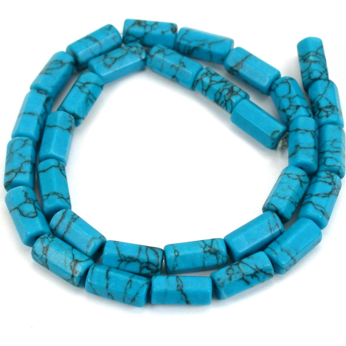 Turquoise Matrix Synthetic Tube Faceted Beads 16mm 1 Strand – FindingKing