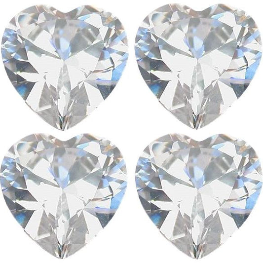 Cubic Zirconia Heart 4mm 4Pcs