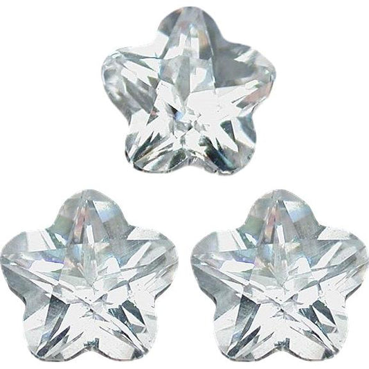 Cubic Zirconia Flower 5x5mm 3Pcs