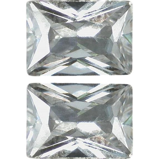 Cubic Zirconia Emerald Cut 5x7mm 2Pcs