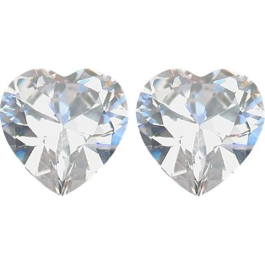 Cubic Zirconia Heart 6mm 2Pcs