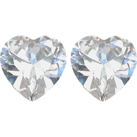 Cubic Zirconia Heart 7mm 2Pcs