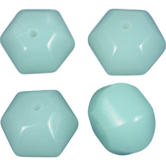 Aventurine Green Hexagon Beads 10.5mm 4Pcs