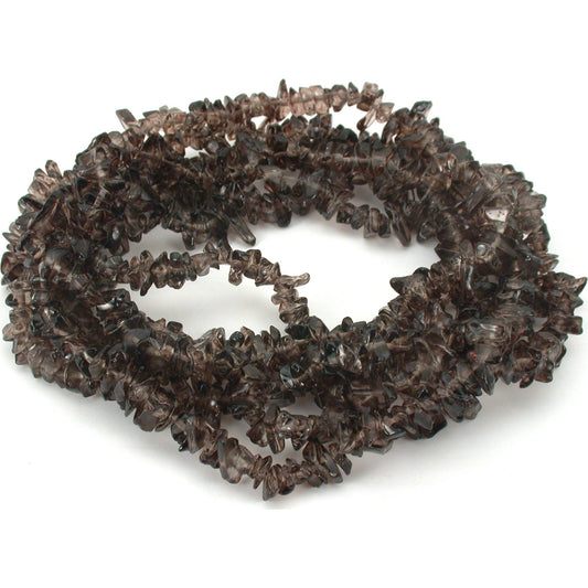 Black Chip FP Glass Beads Jewelry Beading 2 34" Strands