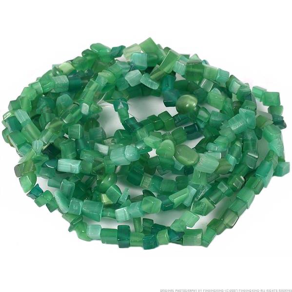 Green Fiber Optic Chip Beads Jewelry Beading 34" Strand