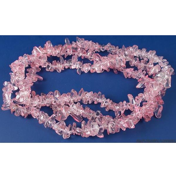 Glass Chip Beads Pink 1 34" Strand
