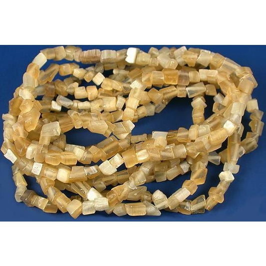 Cats Eye Chip Beads Yellow 34" Strand