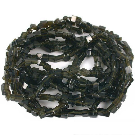 Cats Eye Chip Beads Black 34" Strand