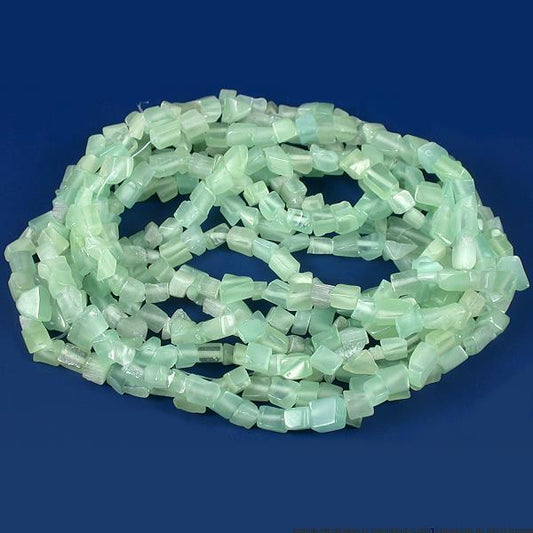 Cats Eye Chip Beads Light Green 34" Strand