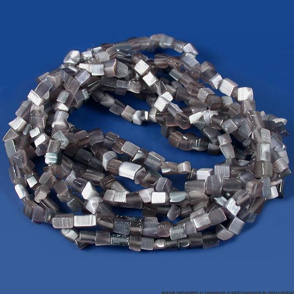 Smoke Fiber Optic Chip Beads Jewelry Beading 2 34" Str
