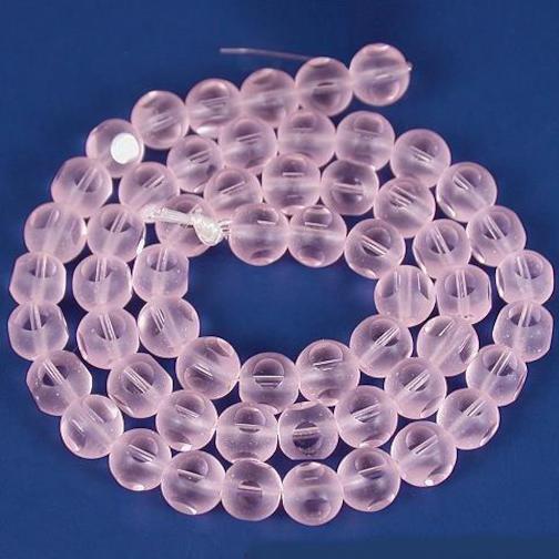 Round Frosted Chinese Crystal Beads Pink 6mm 1 Strand