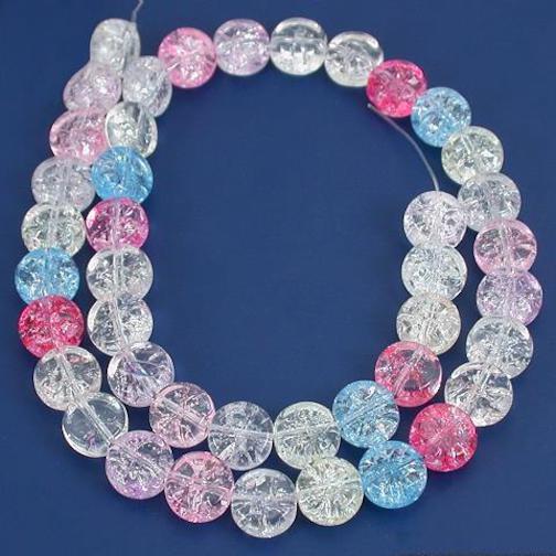 Coin Crackle Crystal Beads Assortment 10mm 1 Strand