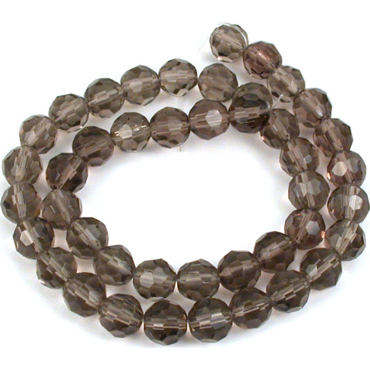 Round Faceted Glass Beads Light Amethyst 8mm 1 Strand