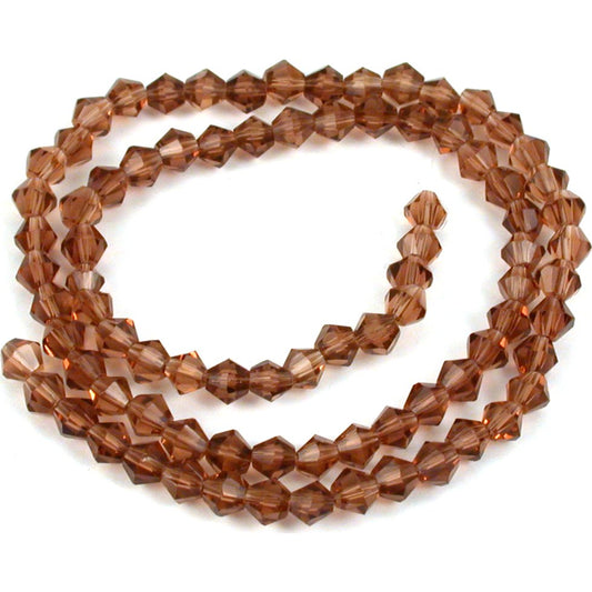Bicone Faceted Glass Beads Topaz 4mm 1 Strand
