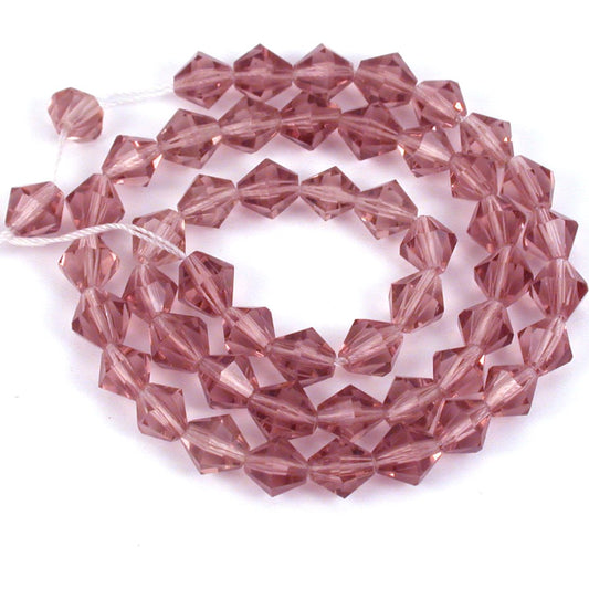 Bicone Faceted Glass Beads Light Amethyst 6mm 1 Strand