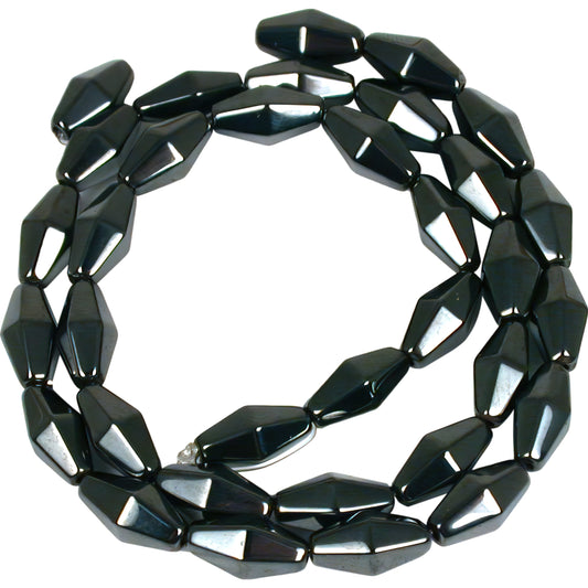 Hematite Bicone Beads 12mm 16" Strand