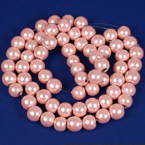 Hematite Pink Round Beads 6.5mm 1 Strand