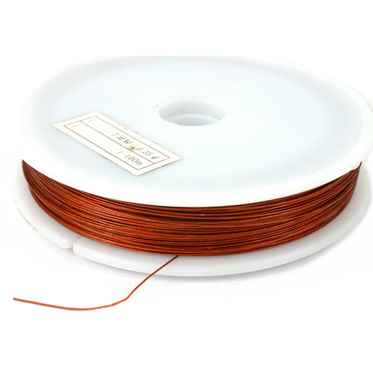 Red Coated Beading Wire 0.35mm 100M