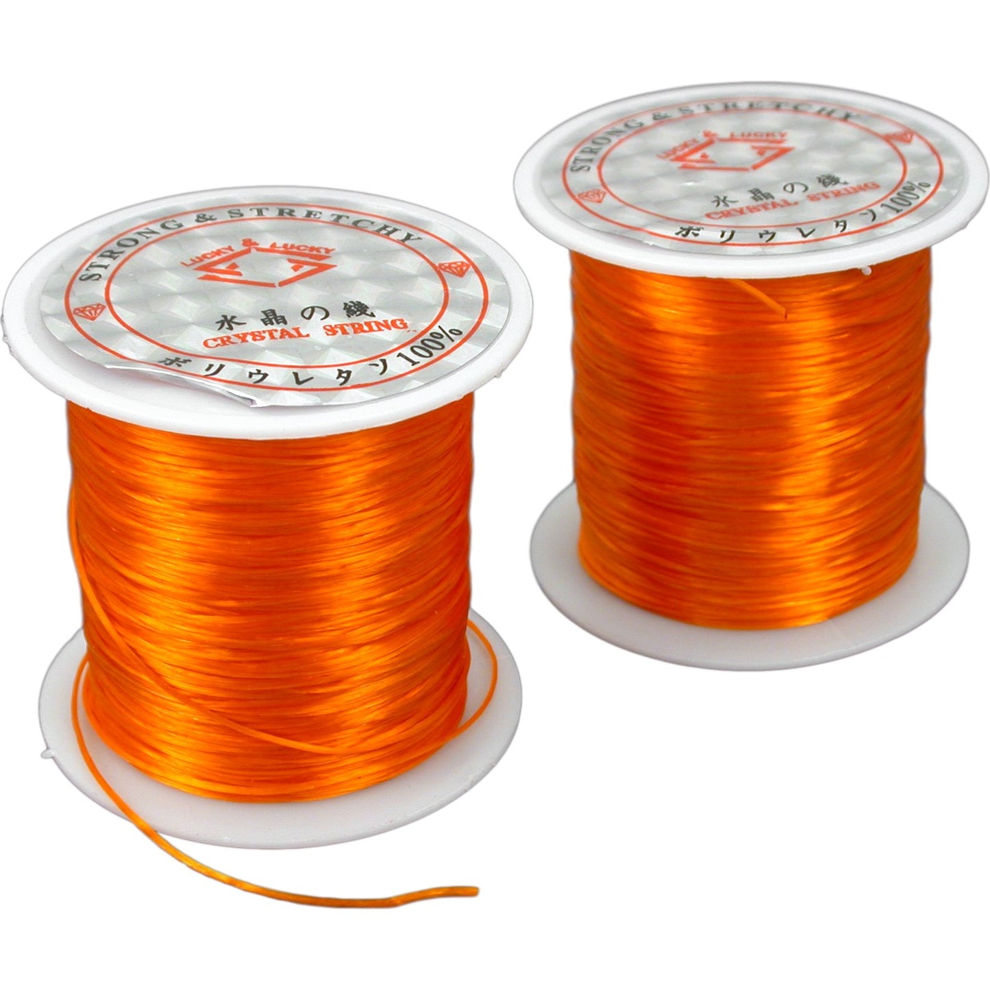 Elastic Beading Cord Orange 20M 0.5mm 2Pcs