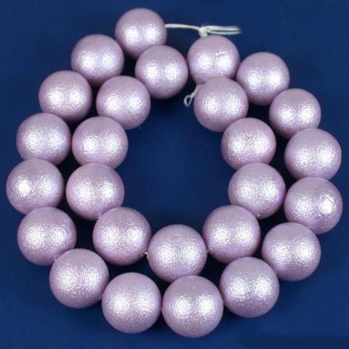 Glass Textured Pearl Beads Purple 14.5mm 1 Strand
