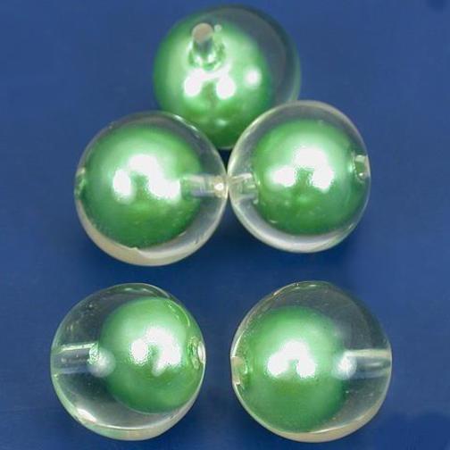 Round Plastic Beads Green 5Pcs