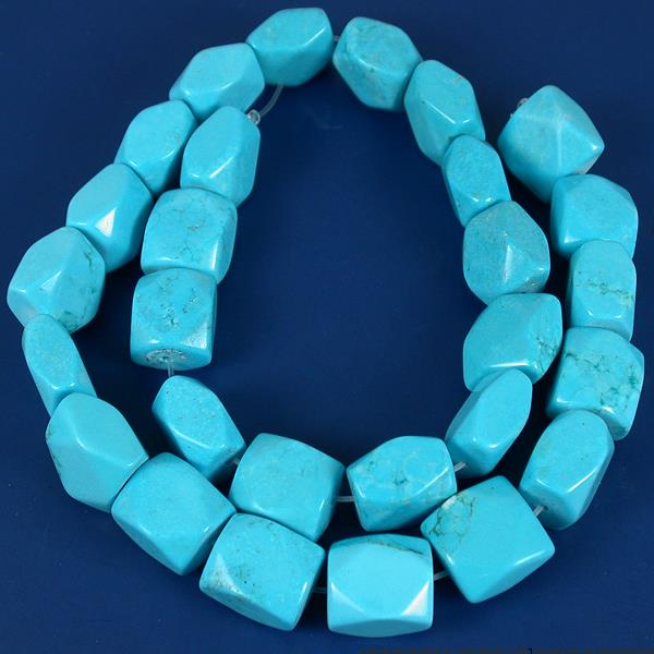 Turquoise Rectangle Faceted Beads 14mm 1 Strand